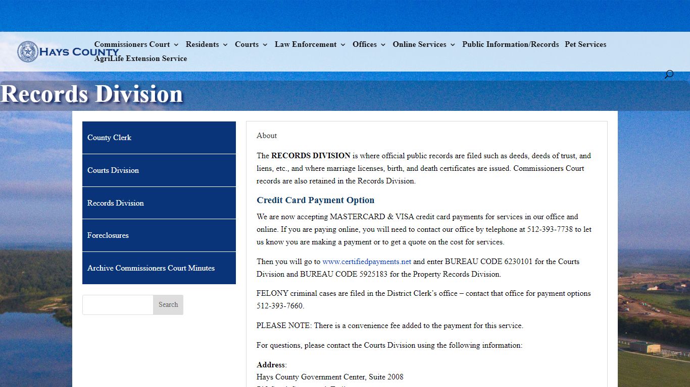 Records Division - Hays County