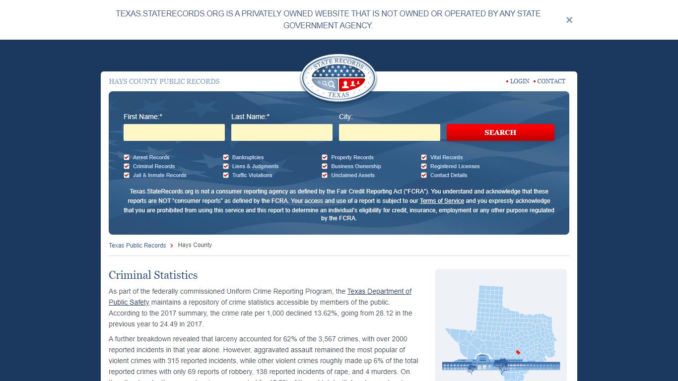 Hays County Arrest, Court, and Public Records | StateRecords.org